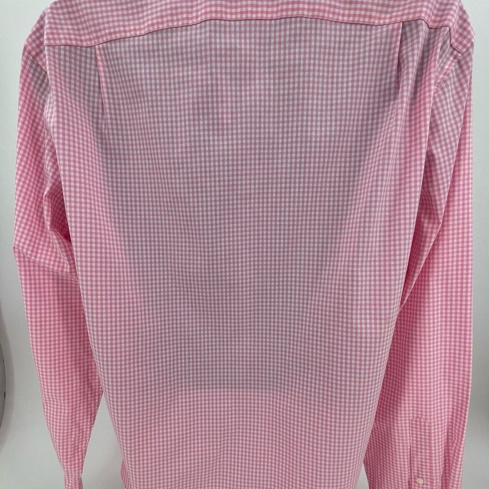 J Crew Pink & White Gingham Slim Performance‎ L/S Dress Shirt AS989 Men’s XL NWT - Picture 3 of 10